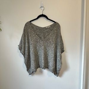 Madewell grey knit oversized crop top plus size